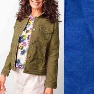 * New Habitat Sz XL BLUE Camille Canvas Jean JackeT